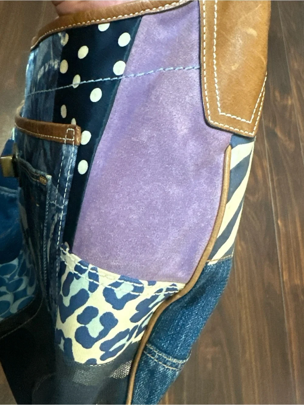 Coach Patchwork Shoulder Bag in Blue Multi